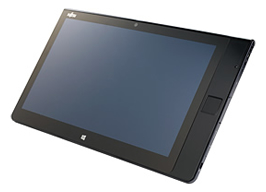 ご紹介したハイブリッドタブレット「FUJITSU Tablet ARROWS Tab Q704/PV」の外観の写真