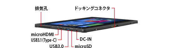 富士通 13.3型ワイド ハイスペックタブレット ARROWS Tab Q738/SB 各部