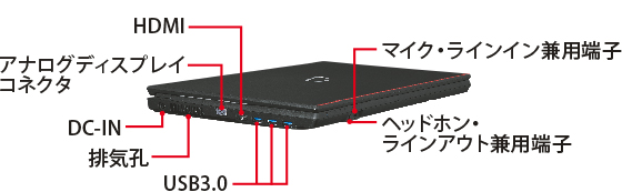 富士通 ノートパソコン（PC） LIFEBOOK A577/T 各部名称/外観 -FMWORLD（法人）:富士通