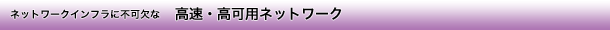 ネットワークインフラに不可欠な高速・高可用ネットワーク