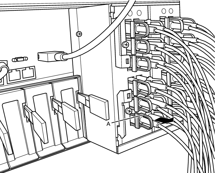 Figure 11-8  Removing the Crossbar Cables (Optical) (SPARC M10-4S)