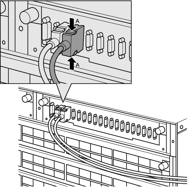 Figure 9-6  Removing the XSCF BB Control Cables (Crossbar Box)