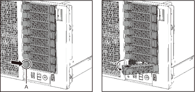 Figure 15-2  Opening the Removal Lever of the HDD/SSD