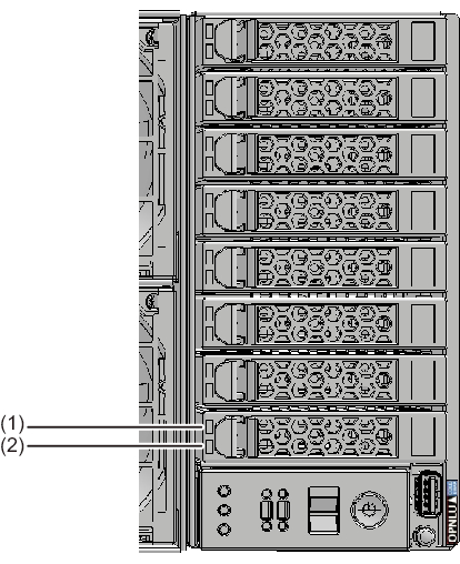 Figure 2-16  LED Locations on the HDD/SSD