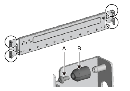Figure 3-58  Removing pins from the Type-1 rail