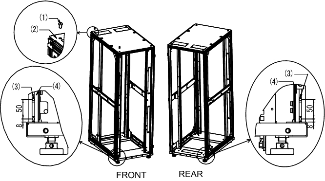 Figure 3-22  Attaching core spring nuts (expansion rack 2 side)