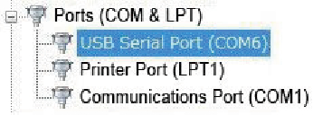 Figure 2-8  Serial Port Confirmation (With Device Manager)