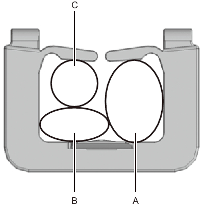 Figure 16-19  Cable guide after the cables are stored as viewed from the front of the chassis