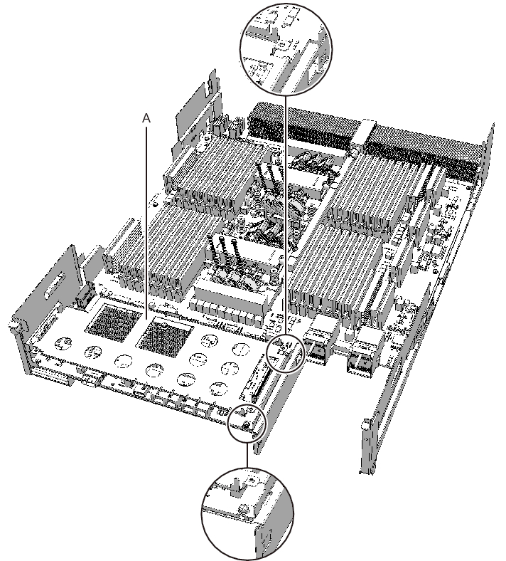 Figure 9-26  Screw for the XSCF mount (for the SPARC M10-4S with a FRAME-B CPU memory unit)