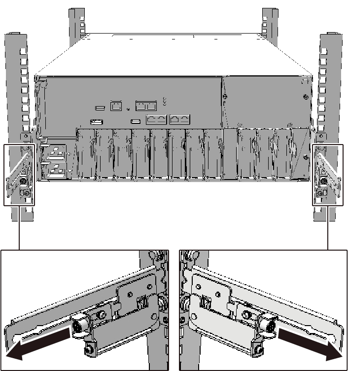 Figure 5-6  Locations of screws holding the cable support