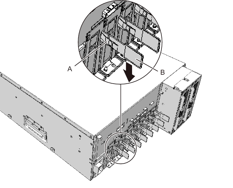 Figure 8-4  Lever of PCIe card cassette