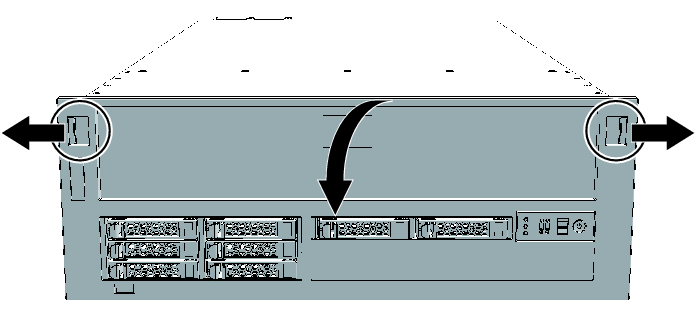 Figure 5-12  Releasing the slide locks of the front cover